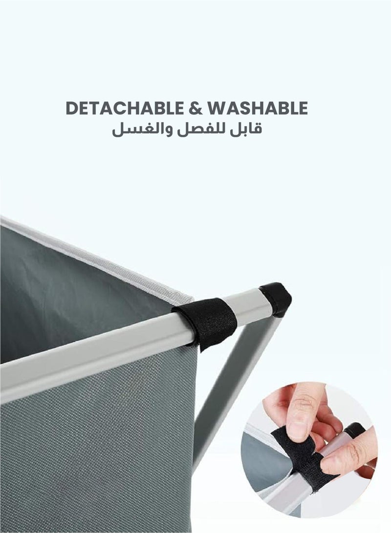 REST Large Laundry Basket Bags Foldable 3-Section Laundry Hamper Portable Dirty Clothes Bag Sorter with Handle for Bathroom Bedroom Home multi color - Image 3